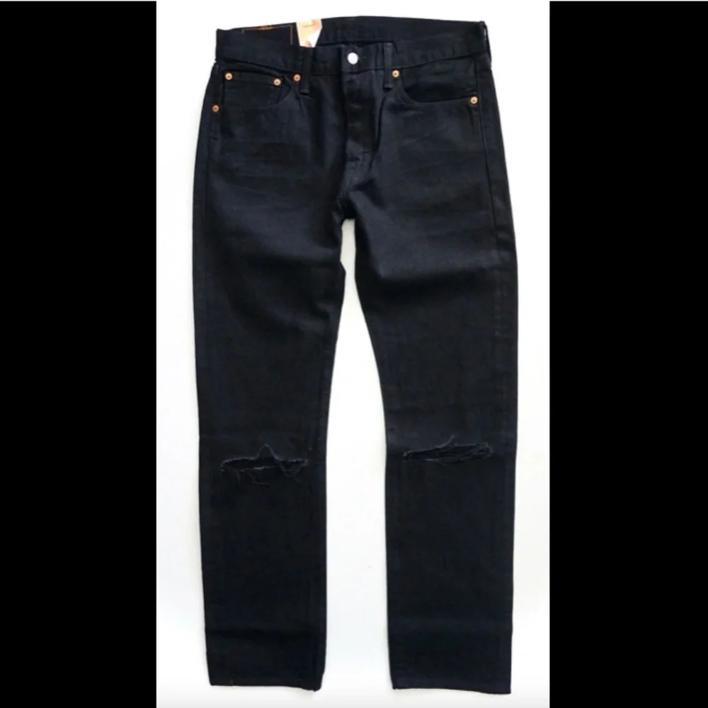 Levi's Levis Mens 501 Straight Leg Billie Joe Black 005012560 Hole Jeans 34 x 30
